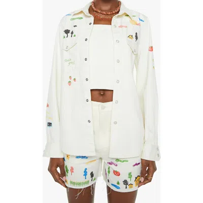 Mother The All My Exes Embroidered Denim Shirt