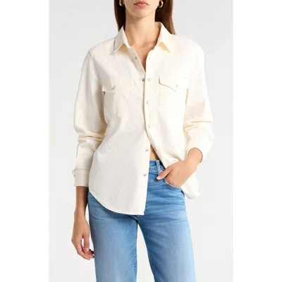 Mother The All My Exes Embroidered Denim Shirt In Neutral