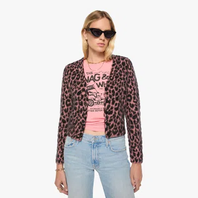 Mother The Baby Peek-a-boo Cardigan Brushed Mohair Shirt In Black
