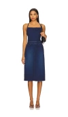 Mother The Back Midi Dress In Blue