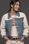 Mother The Backbend Combo Denim Jacket In Blue