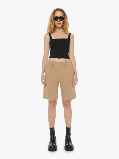 Mother The Bee's Knees Shorts Fray Dark In Khaki - Size 32