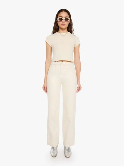 Mother The Bee's Knees Stud Finder Sneak Act Natural Pants In White - Size 23 In Neutral