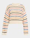 Mother Womens She Sells Seashells The Bell Sleeve Striped Cotton-knit Jumper In Multi