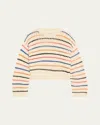 Mother Womens She Sells Seashells The Bell Sleeve Striped Cotton-knit Jumper In Multi