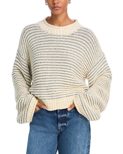 MOTHER THE BELL SLEEVE STRIPED SWEATER