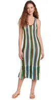 Mother The Benefits Cotton Crochet Midi Dress In Bran