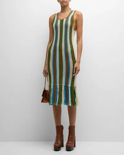 Mother The Benefits Fringe Maxi Dress In Multi