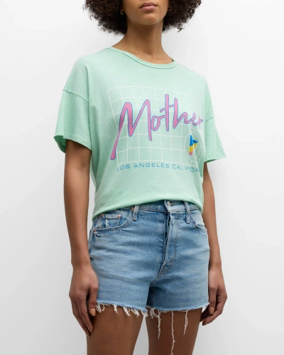 Mother The Big Deal Crewneck Graphic Tee In Green