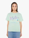 MOTHER THE BIG DEAL RETRO T-SHIRT IN GREEN, SIZE LARGE