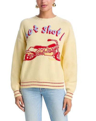 Mother The Big Jumper Crewneck Sweater In Yellow
