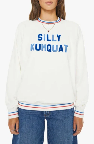 Mother Womens Silly Kumquat The Big Sport Cotton-jersey Sweatshirt In White