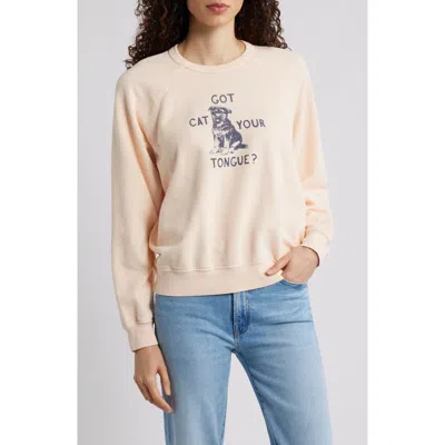 Mother The Biggie Concert Cotton Graphic Sweatshirt In Neutral