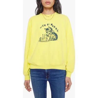 Mother The Biggie Concert Cotton Graphic Sweatshirt In Yellow