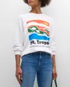 Mother The Biggie Message Sweatshirt In Trz - St Tropez