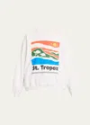 Mother The Biggie Message Sweatshirt In Trz - St Tropez