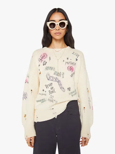 Mother The Biggie Jumper Vive Le Punk Shirt In Neutral