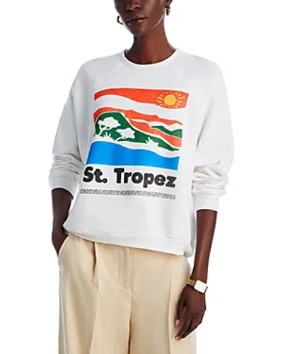 Mother The Biggie Message Sweatshirt In St Tropez