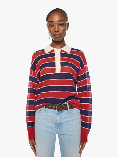 Mother The Biggie Raquette And Navy Stripe Shirt In Red
