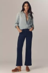 Mother The Bookie Flood Corduroy High-rise Bootcut Jeans In Blue