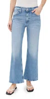 Mother Womens The Bookie Flood Straight-leg Flared Stretch-denim Blend Jeans Sow Surreal