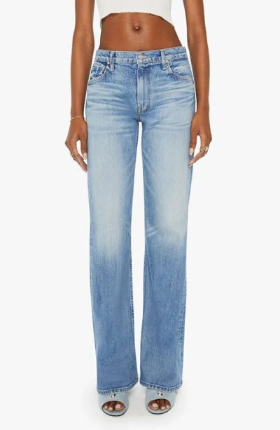 Mother The Weekender Cotton-blend Flared Jeans In Blue