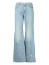 Mother The Bookie Heel Embellished Jeans In Blue