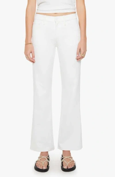 Mother The Bookie Skimp Mid Rise Bootcut Jeans In White