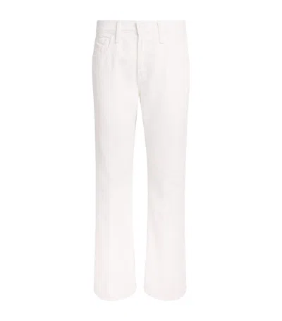 Mother Bookie Skimp Mid-rise Bootcut Jeans In White