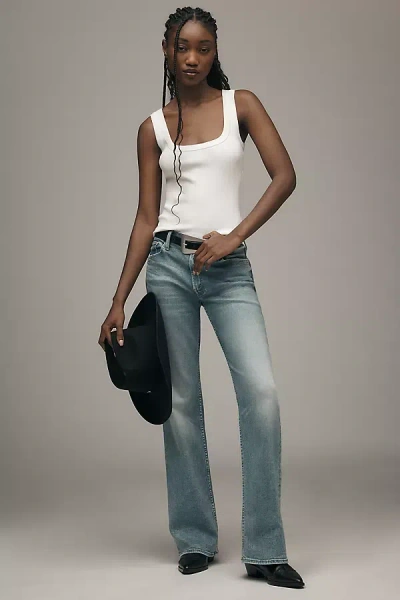 Mother The Bookie Sneak High-rise Wide-leg Jeans In Blue