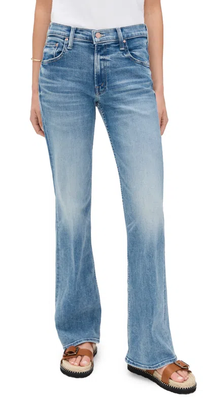 Mother The Dodger Skimp Cuff High-rise Straight-leg Jeans In Blue