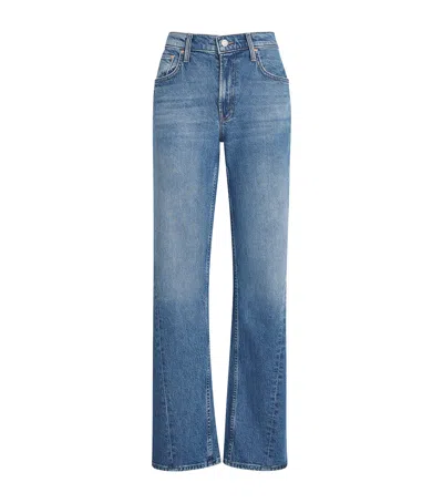 Mother The Bookie Twist Skimp Bootcut Jeans In Blue