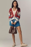 Mother The Boxy Cardigan Hoot High Shirt In Multi