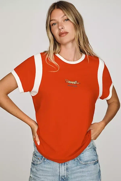 Mother The Boxy Goodie Cotton Tee In Orange