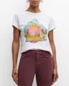Mother The Boxy Goodie Goodie Focus Graphic T-shirt In Lbd- Love Birds