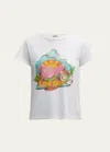 Mother The Boxy Goodie Goodie Focus Graphic T-shirt In Lbd- Love Birds