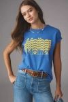 Mother The Boxy Goodie Goodie Flash T-shirt In Blue