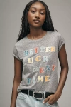 Mother Womens The Boxy Goodie Goodie Brand-print Cotton-jersey T-shirt Better Luck Next Time In Grey