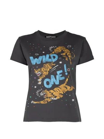 Mother The Boxy Goodie Goodie Graphic-print T-shirt In Black