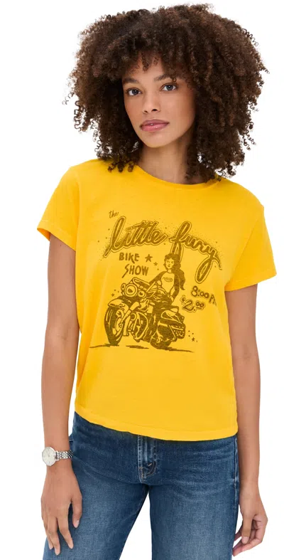 Mother Womens The Boxy Goodie Goodie Graphic-print Cotton-jersey T-shirt Little Fury In Yellow