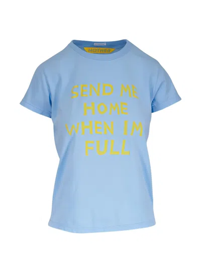 Mother The Boxy Goodie Goodie Printed T-shirt In Blue