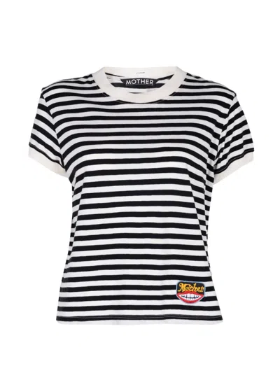 Mother The Boxy Goodie Goodie Striped T-shirt In Neutrals