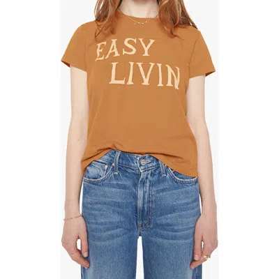 Mother The Boxy Goodie Goodie Supima® Cotton Tee In Brown