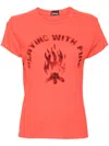 Mother The Boxy Goodie Goodie Crewneck Tee In 红色