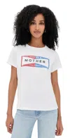 Mother The Boxy Goodie Goodie Tee Fluff Fast As  In White