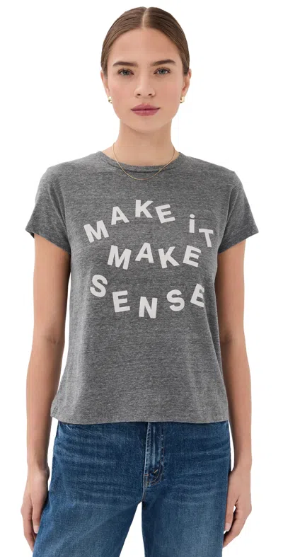 Mother The Boxy Goodie Goodie Tee In Make It Make Sense In Blue