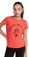 Mother The Boxy Goodie Goodie Crewneck Tee In Playing With Fire
