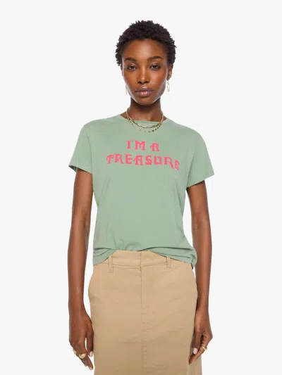 Mother The Boxy Goodie I'm A Treasure T-shirt In Green