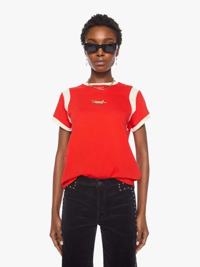 Mother The Boxy Goodie Inset Jag T-shirt In Red