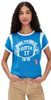 Mother The Boxy Goodie Inset You Got To Love It T-shirt In Blue